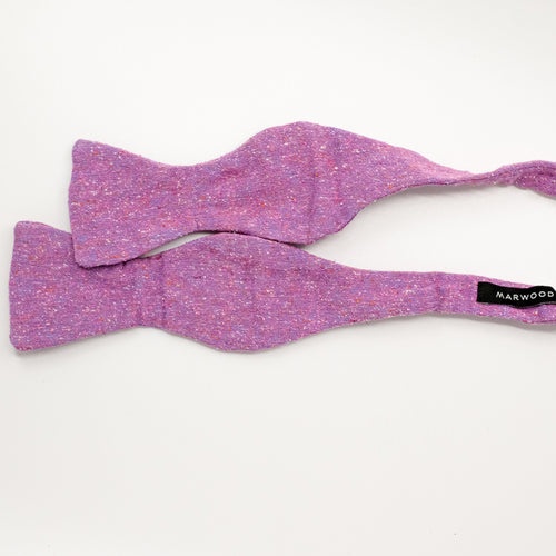 Sorbet Pink Slub Silk Self-Tie Bow Tie