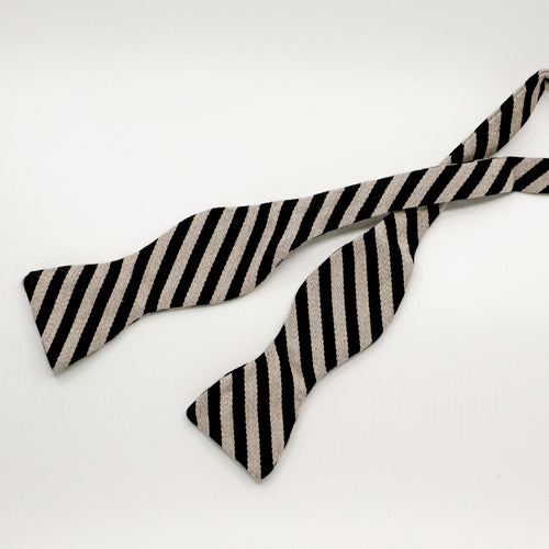 Black/Mink Stripe Self-Tie Bow Tie