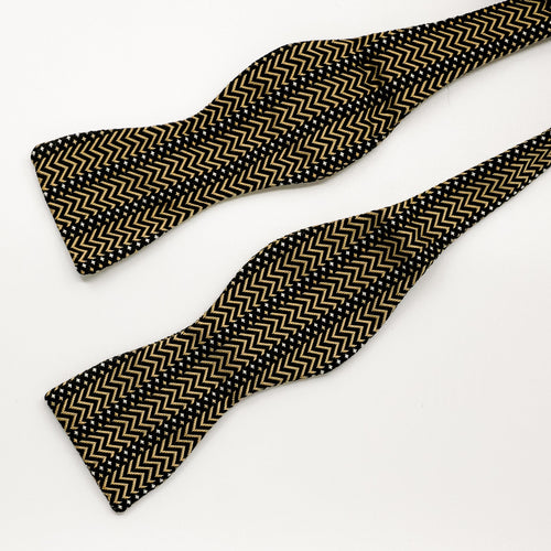 Gold Parqué Silk Self-Tie Bow Tie