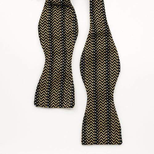 Gold Parqué Silk Self-Tie Bow Tie