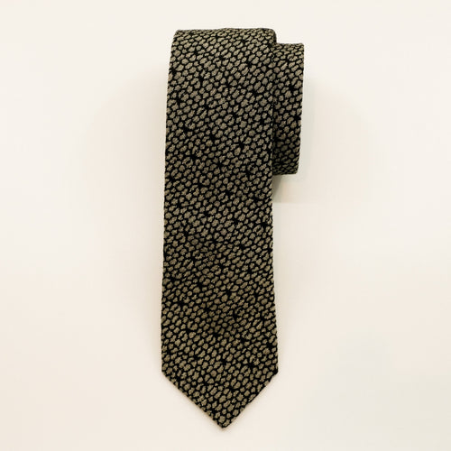 Grey Jacquard Lace-Look Tie