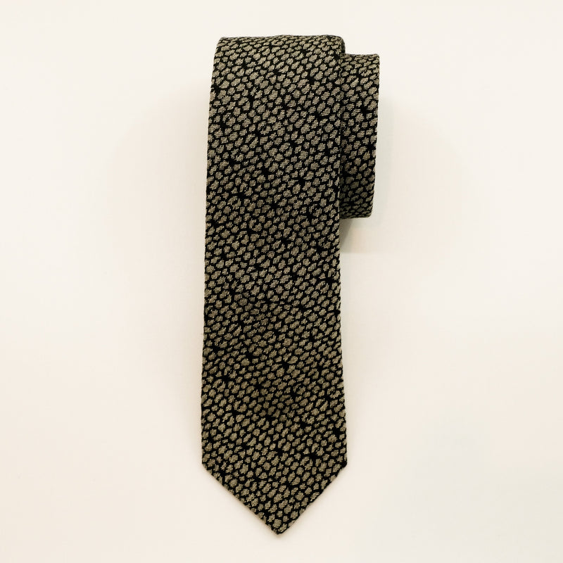 Grey Jacquard Lace-Look Tie