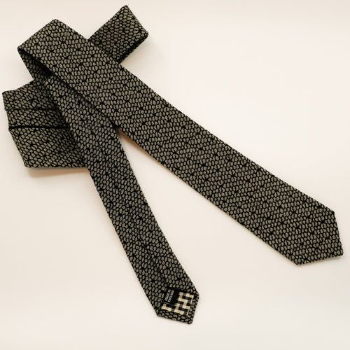 Grey Jacquard Lace-Look Tie