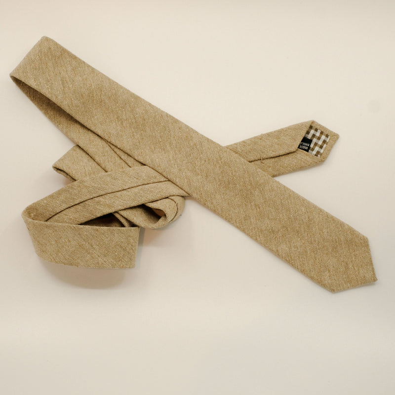 Beige Summer Silk Woven Tie