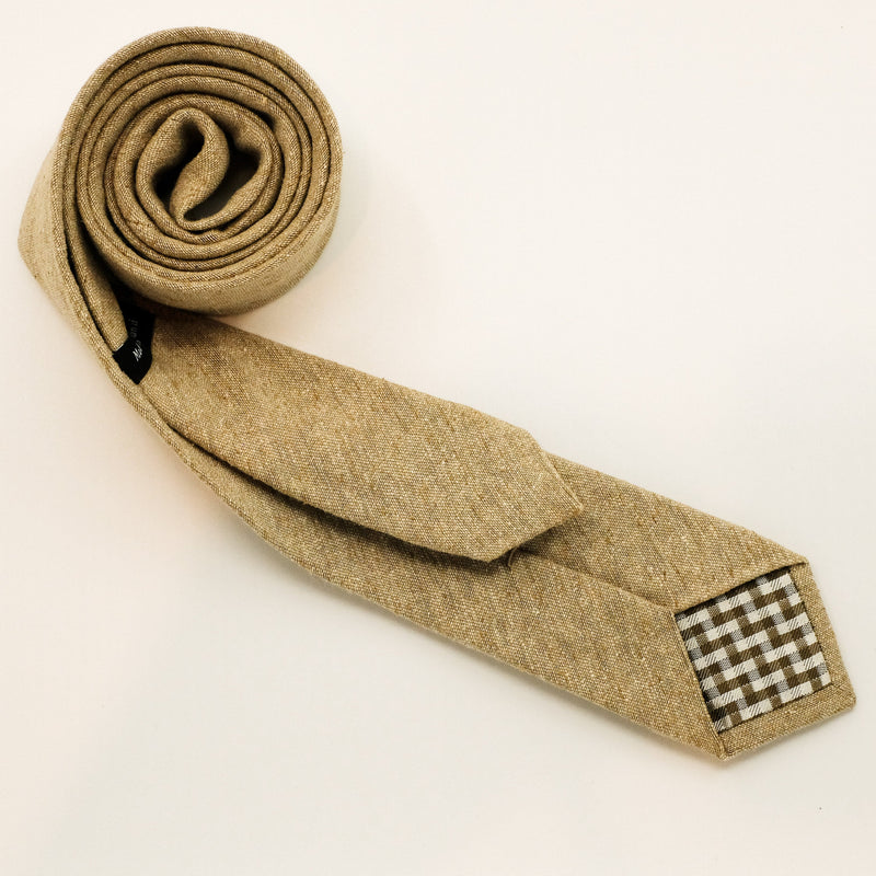 Beige Summer Silk Woven Tie