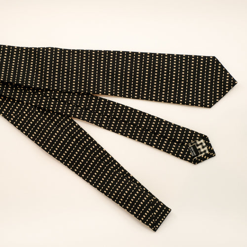 Black Gold Stripe Silk Tie
