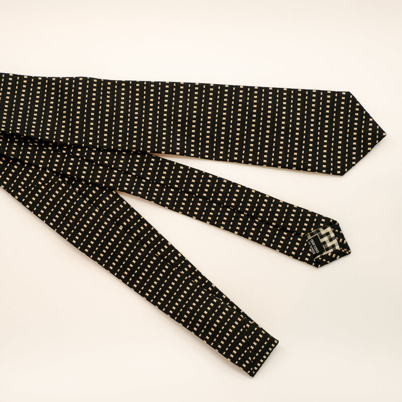 Black Gold Stripe Silk Tie