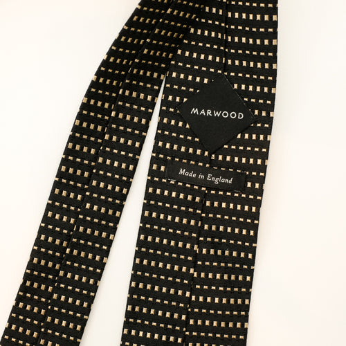 Black Gold Stripe Silk Tie