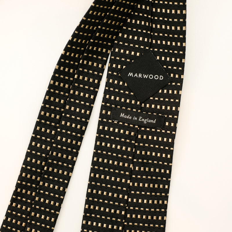 Black Gold Stripe Silk Tie