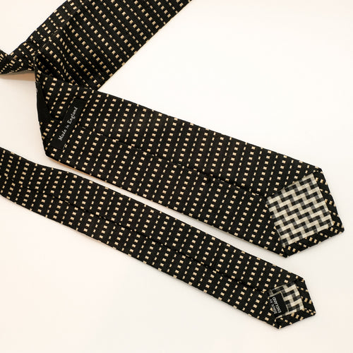 Black Gold Stripe Silk Tie
