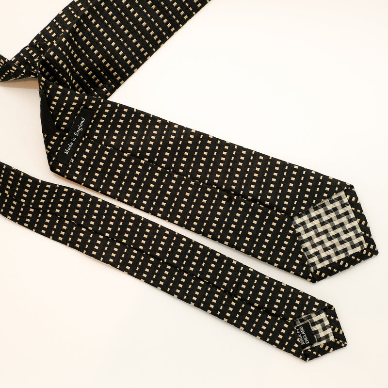 Black Gold Stripe Silk Tie