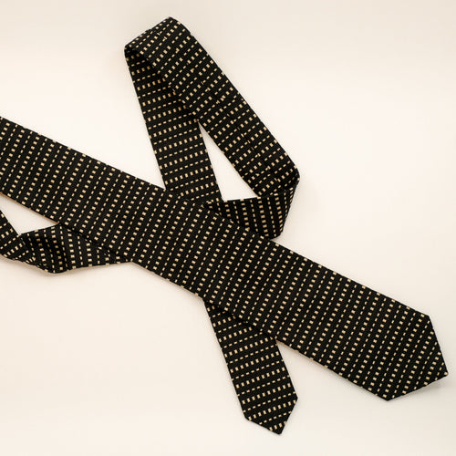 Black Gold Stripe Silk Tie