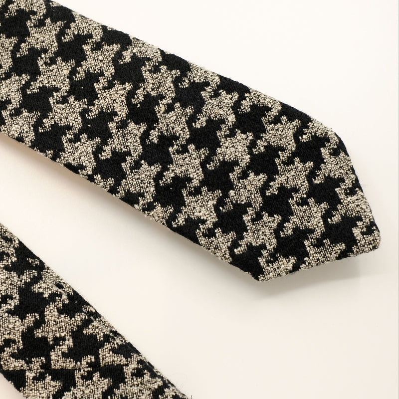 Navy White Houndstooth Tie