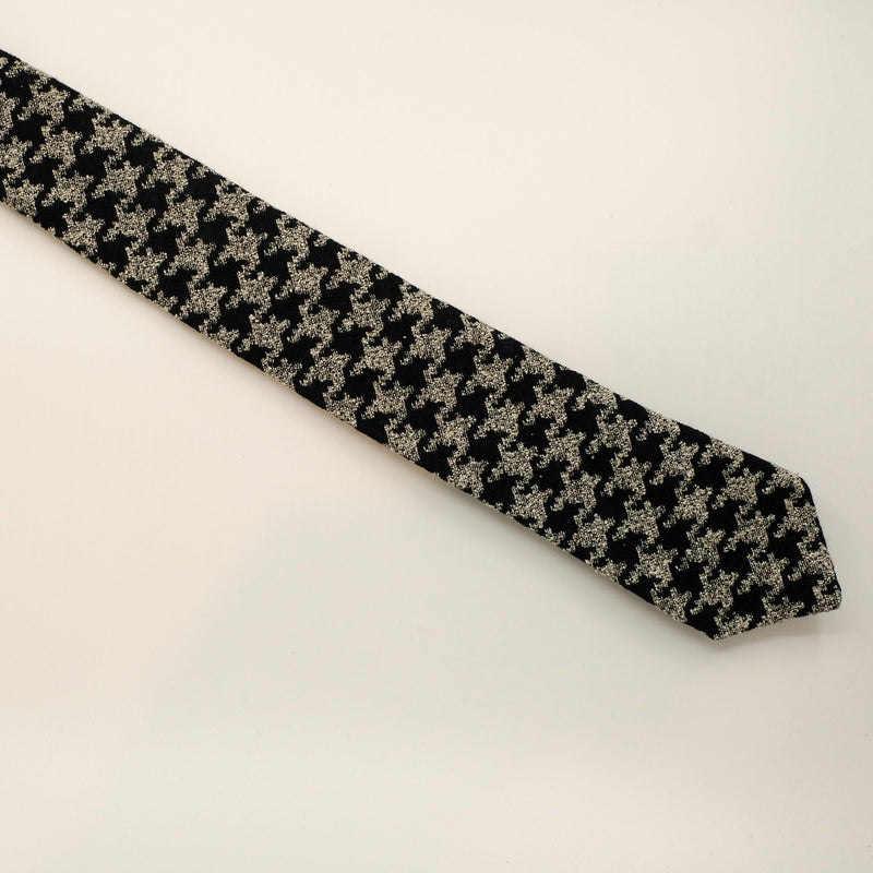 Navy White Houndstooth Tie