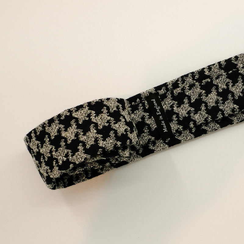 Navy White Houndstooth Tie