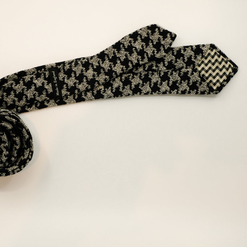 Navy White Houndstooth Tie