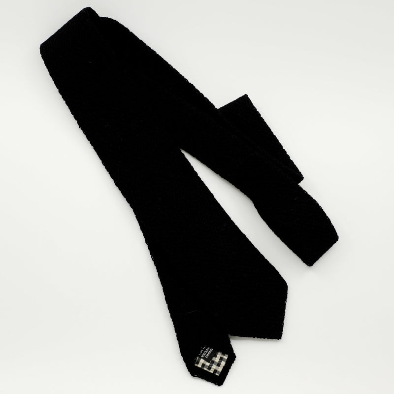Black on Black Mesh Lace Tie