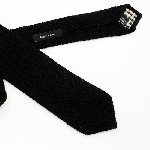Black on Black Mesh Lace Tie