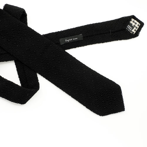 Black on Black Mesh Lace Tie