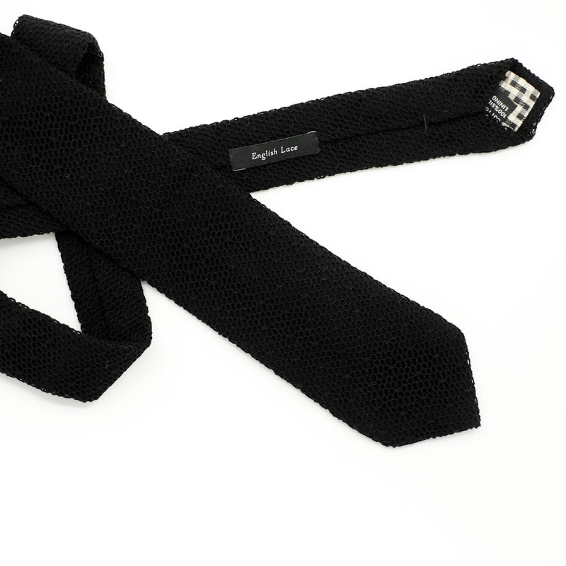 Black on Black Mesh Lace Tie