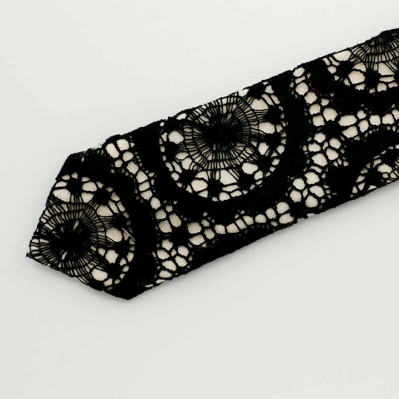 Web Pattern Black Lace Tie