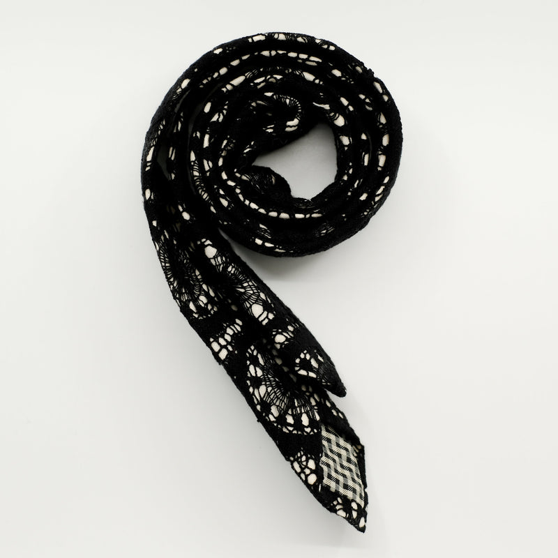 Web Pattern Black Lace Tie