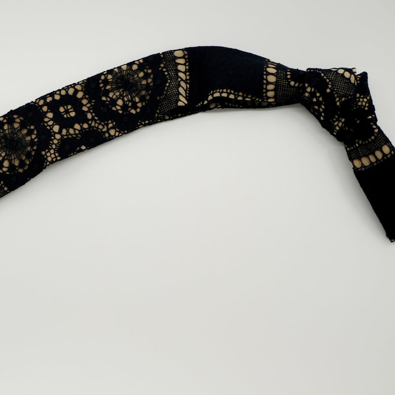 Navy / Sand Diamond Lace Tie