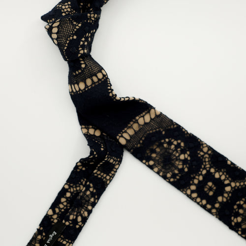 Navy / Sand Diamond Lace Tie