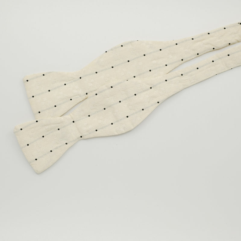 Cream Gatsby Silk Self-Tie Bow Tie