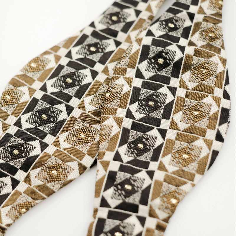 1920s Geo Silk Self-Tie Bow Tie