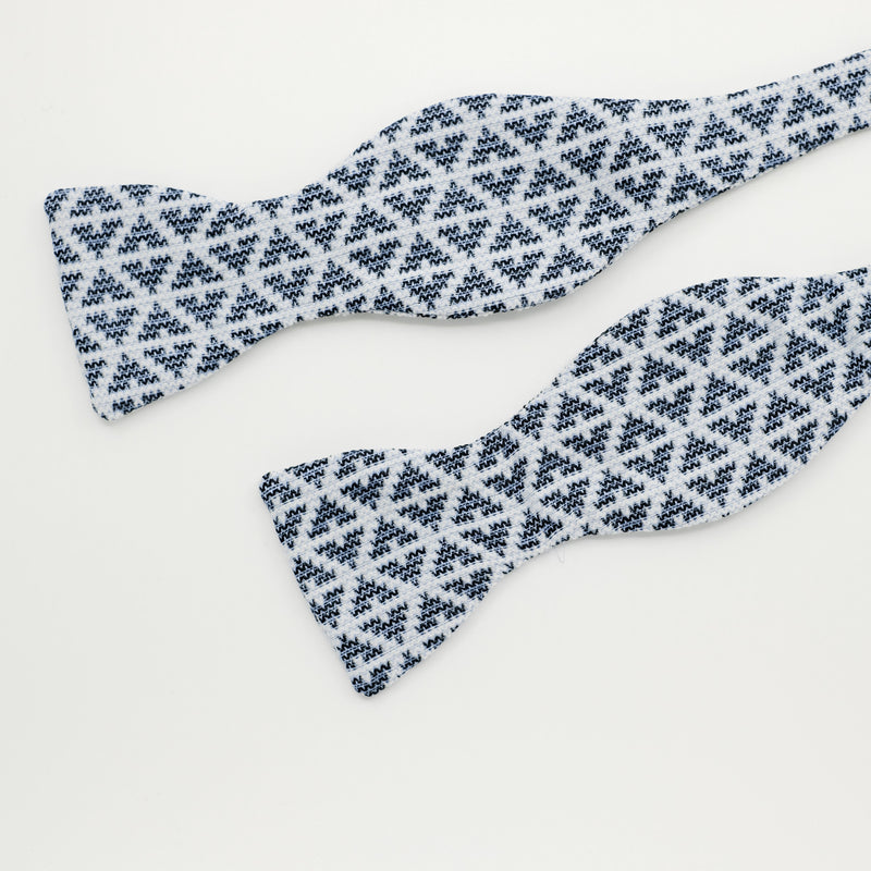 Ice Blue Knit Weave Bow Tie