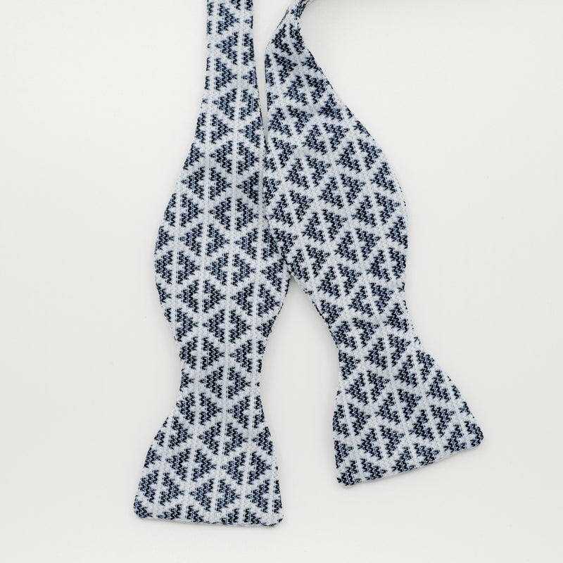 Ice Blue Knit Weave Bow Tie
