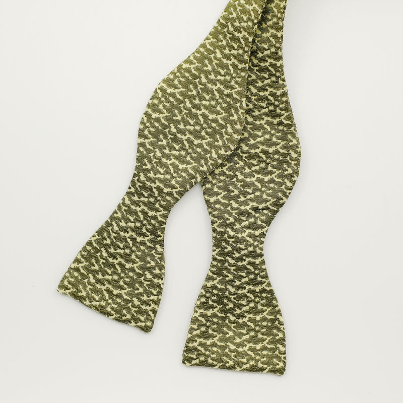 Lime Camo Clouds Silk Bow Tie