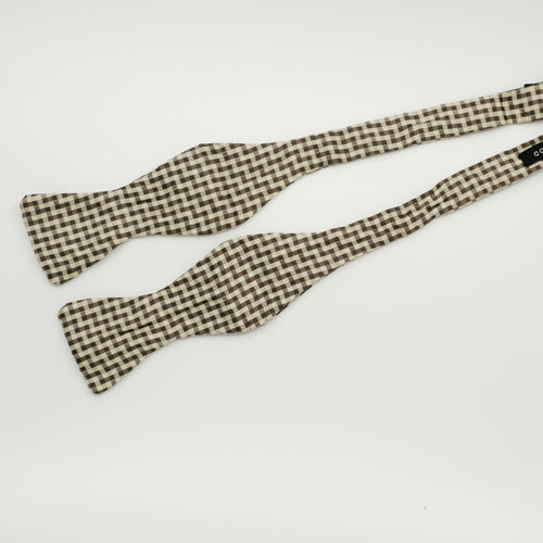 Brown Staircase Silk Self-Tie Bow Tie