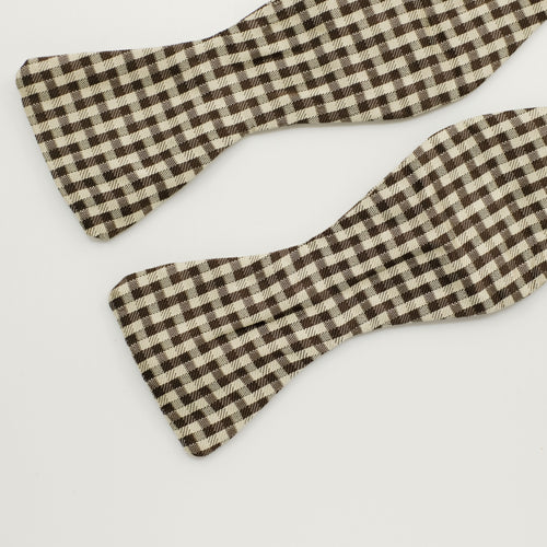 Brown Staircase Silk Self-Tie Bow Tie