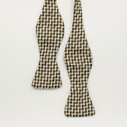 Brown Staircase Silk Self-Tie Bow Tie