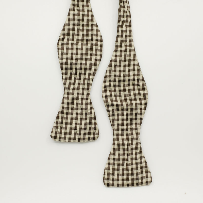 Brown Staircase Silk Self-Tie Bow Tie