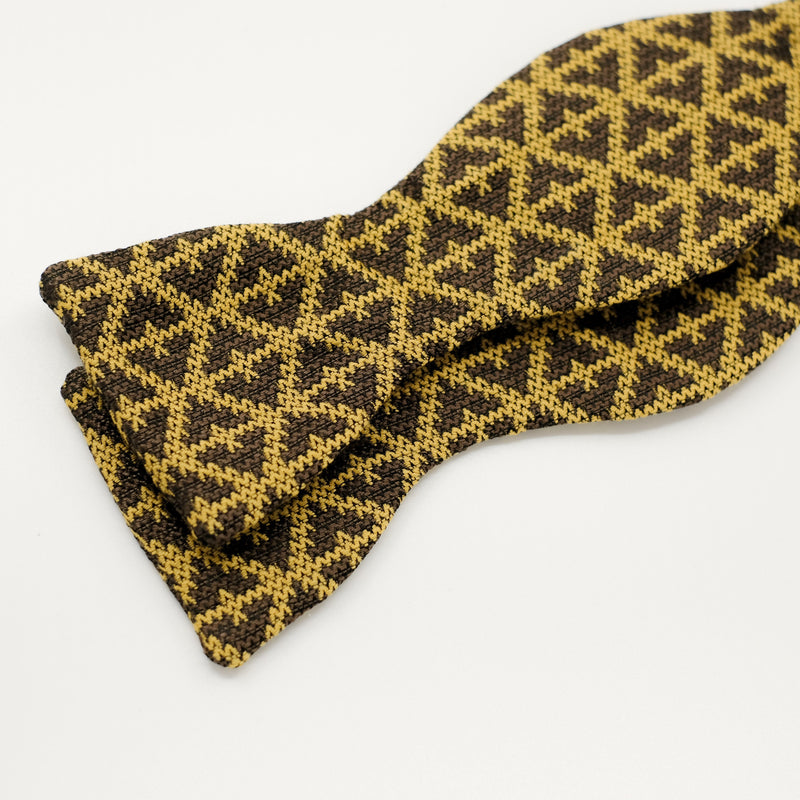 Mustard Knit Weave Bow Tie