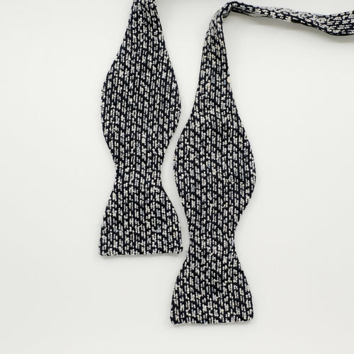 Navy Fleck Silk Bow Tie