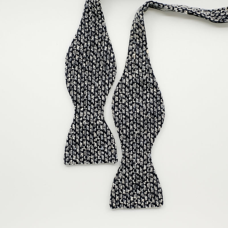 Navy Fleck Silk Bow Tie