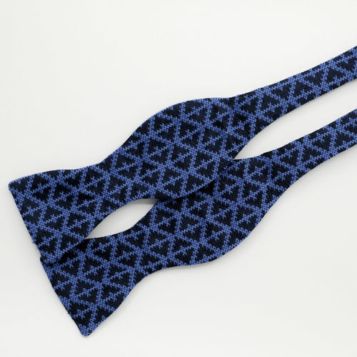 Cobalt Blue Knit Weave Bow Tie