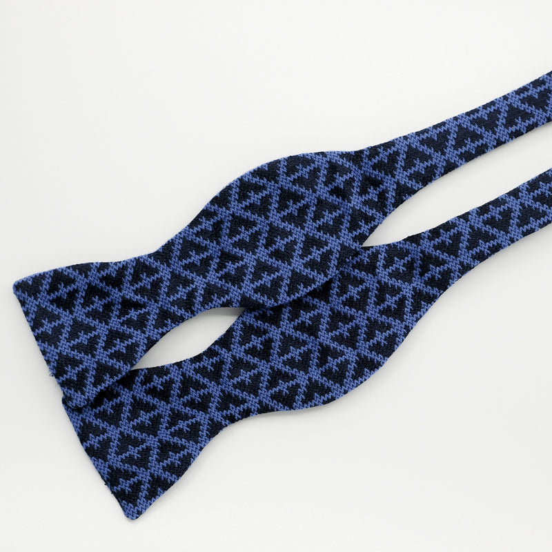 Cobalt Blue Knit Weave Bow Tie
