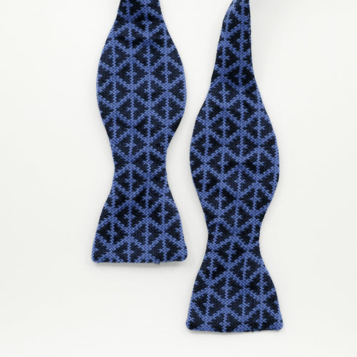 Cobalt Blue Knit Weave Bow Tie