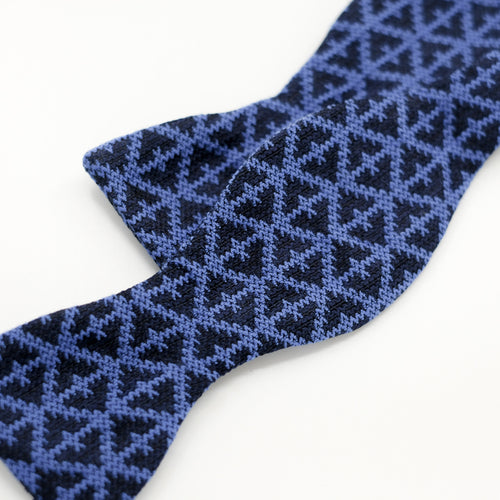 Cobalt Blue Knit Weave Bow Tie