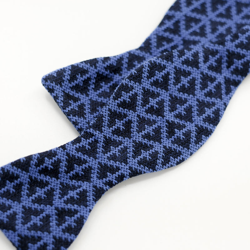 Cobalt Blue Knit Weave Bow Tie
