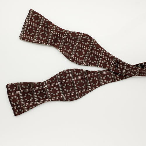 burgundy self tie bow tie 