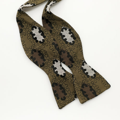 Olive Emblem Silk Self-Tie Bow Tie