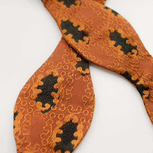 Orange Emblem Silk Self-Tie Bow Tie