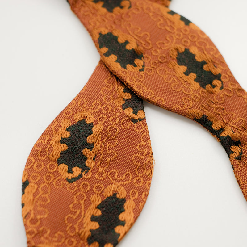 Orange Emblem Silk Self-Tie Bow Tie