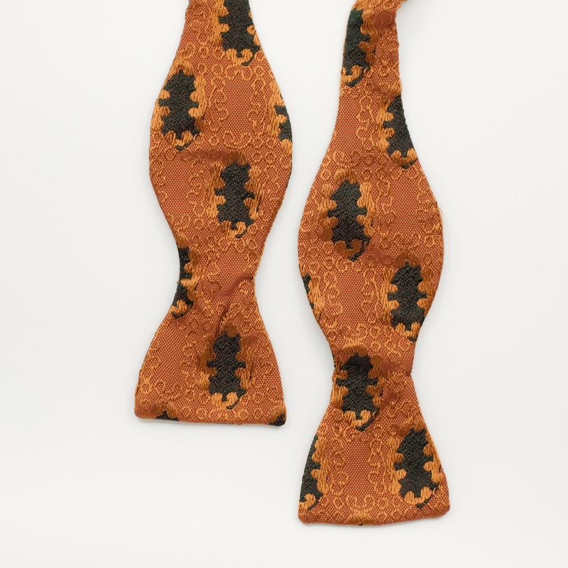 Orange Emblem Silk Self-Tie Bow Tie